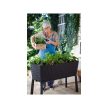 Easy Grow műanyag kerti virágtartó antracit szürke