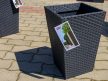 Rattan Planter S 23,6 L műanyag kerti virágláda antracit szürke