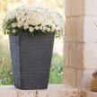 Rattan Planter S 23,6 L műanyag kerti virágláda antracit szürke