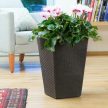 Rattan Planter S 23,6 L műanyag kerti virágláda whiskey barna
