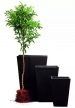 Rattan Planter S 23,6 L műanyag kerti virágláda whiskey barna