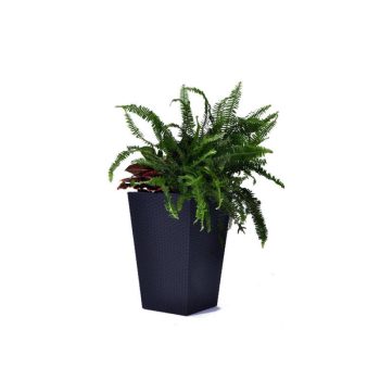   Rattan Planter M 55,4 L műanyag kerti virágláda antracit szürke