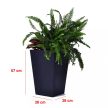 Rattan Planter M 55,4 L műanyag kerti virágláda antracit szürke