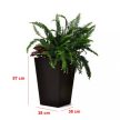 Rattan Planter M 55,4 L műanyag kerti virágláda whiskey barna