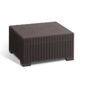 California műanyag kerti dohányzóasztal barna