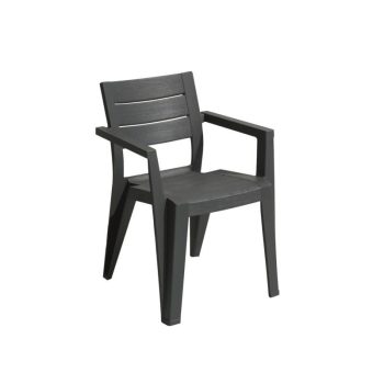 Julie műanyag kerti szék grafit szürke