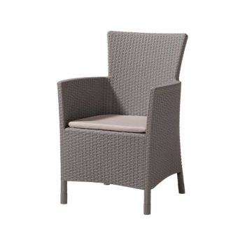 Iowa műanyag rattan hatású kerti szék capuccino - homok