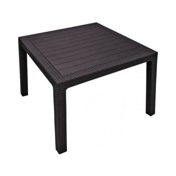 Melody Quartet műanyag kerti asztal whiskey barna