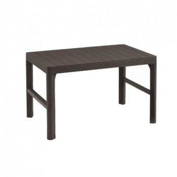 Lyon műanyag kerti állítható magasságú asztal barna