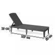 Jaipur műanyag kerti dönthető napozóágy grafit szürke