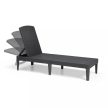Jaipur műanyag kerti dönthető napozóágy grafit szürke