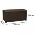 Borneo műanyag kerti tároló láda 416L-es barna