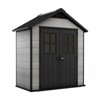   Oakland 754 festhető műanyag kerti tároló ház barnás szürke - antracit
