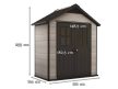 Oakland 754 festhető műanyag kerti tároló ház barnás szürke - antracit