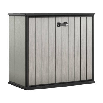   Patio Store Festhető műanyag kerti tároló barnás - szürke