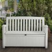 Patio Bench műanyag kerti pad/tároló fehér 227 L