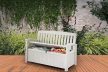 Patio Bench műanyag kerti pad/tároló fehér 227 L