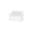 Patio Bench műanyag kerti pad/tároló fehér 227 L