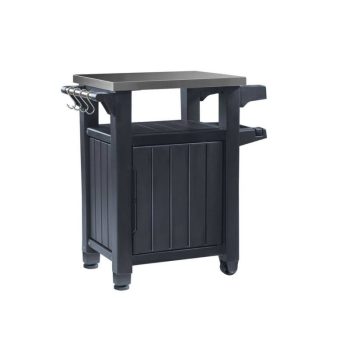 Unity műanyag kerti grill asztal grafit szürke 93L