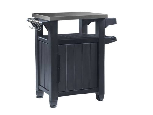 Unity műanyag kerti grill asztal grafit szürke 93L