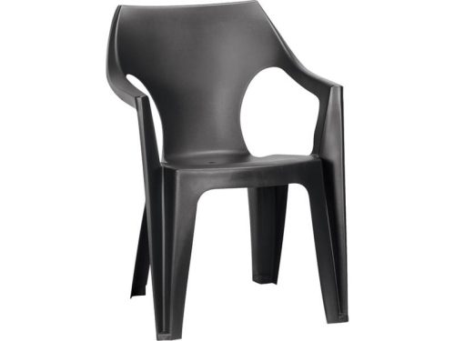 Dante alacsony támlás műanyag kerti szék grafit szürke