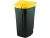 Görgős műanyag kerti szemetes 110 L fekete - sárga tetővel