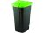 Görgős műanyag kerti szemetes 110 L fekete - zöld tetővel