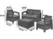 Corfu Box műanyag kerti bútor szett tároló asztallal barna - meleg taupe