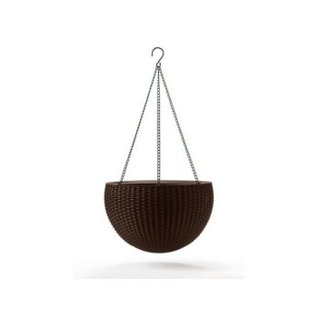   Hanging Sphere műanyag kerti felfüggeszthető palántázó whiskey barna színben