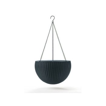   Hanging Sphere műanyag kerti felfüggeszthető palántázó antracit szürke