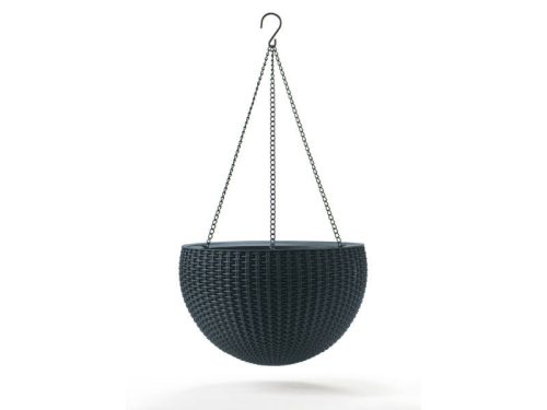 Hanging Sphere műanyag kerti felfüggeszthető palántázó antracit szürke