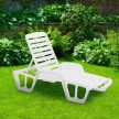 Lettino műanyag kerti fix napozóágy fehér O42