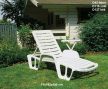 Lettino műanyag kerti fix napozóágy fehér O42