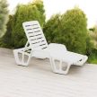 Lettino műanyag kerti fix napozóágy fehér O42