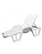 Lettino műanyag kerti fix napozóágy fehér O42
