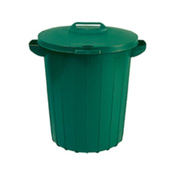 Kerek műanyag kerti kültéri szemetes 90 L zöld