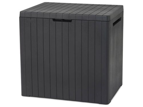City műanyag kerti tároló láda 113 L antracit szürke