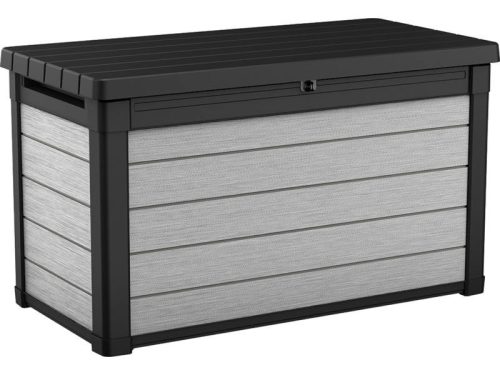 Denali Duotech műanyag kerti tároló láda 380L barnás - szürke