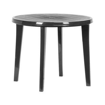 Lisa műanyag kerti kerek asztal grafit szürke