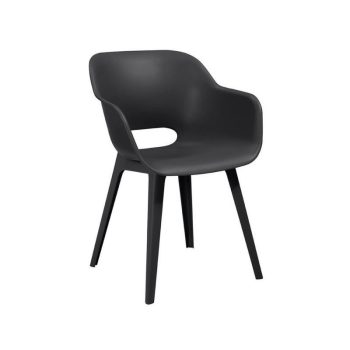 Akola műanyag kerti szék grafit szürke 2 db/csomag