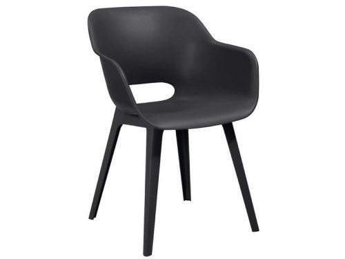 Akola műanyag kerti szék grafit szürke 2 db/csomag