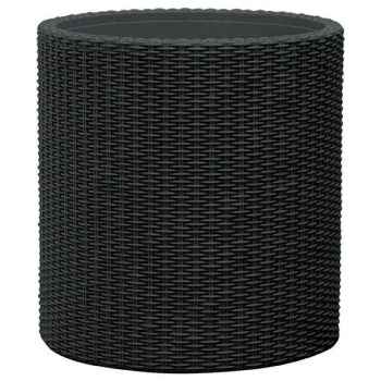   Medium Cylinder planter kerti műanyag virágláda antracit szürke