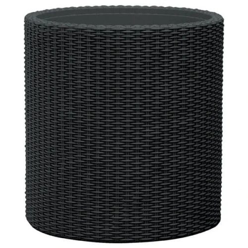 Medium Cylinder planter kerti műanyag virágláda antracit szürke