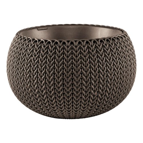 Cozy M felakasztható műanyag kerti virágcserép sötét barna