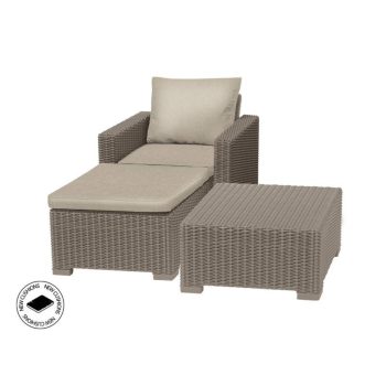   Moorea balcony műanyag kerti bútor szett cappuccino - homok