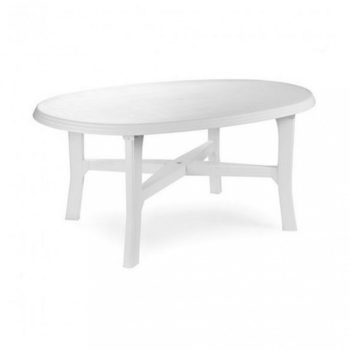 Danubio műanyag kerti ovális asztal fehér O83
