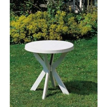 Don műanyag kerti asztal fehér kerek O85