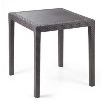 King rattan hatású műanyag kerti asztal barna O242