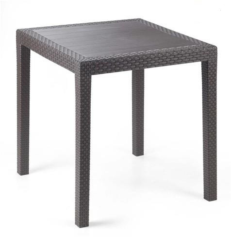 King rattan hatású műanyag kerti asztal barna O242