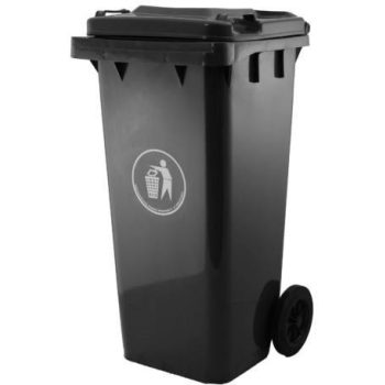 Műanyag kerti hulladéktároló fekete 120 L